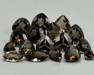 35 Carat Smoky Quartz; Mixed Cut - Various Size & Shape Assorted Lot of Loose Stones