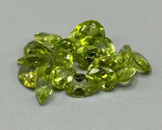 15.15 Carat Peridot; Pear Faceted Shape - Assorted Lot of Loose Stones
