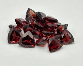 18 Carat Garnet; Trillion Triangular Faceted Cut - Assorted Lot of Loose Stones