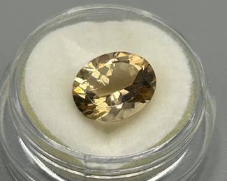 3.20 Carat Light Yellow Quartz; Oval Faceted Cut
