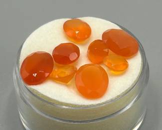 8.30 Carat Mexican Fire Opal, Mixed Cut - Various Size, Color & Shape Lot of 8 Loose Stones