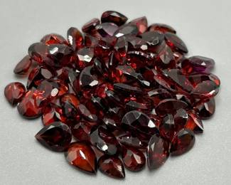 42 Carat Garnet; Pear Faceted Shape - Various Color & Size Assorted Lot of Loose Stones