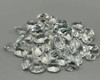 78.32 Carat Colorless Rock Crystal Quartz; Mixed Cut - Various Size & Shape Assorted Lot of Loose Stones
