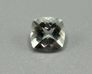 4.80 Carat Prasiolite Light Green Quartz; Cushion Checkerboard Cut