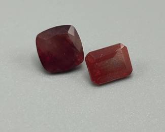 3.18 Carat Red Labradorite; Mixed Cut - Set of Two Loose Stones