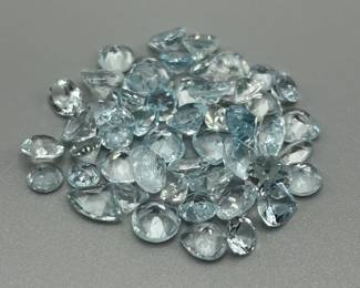 10.70 Carat Light Blue Topaz; Mixed Cut - Various Color, Size & Shape Assorted Lot of Loose Stones