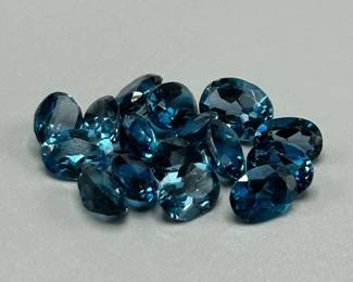 15.59 Carat London Blue Topaz; Oval Faceted Cut - Assorted Lot of Loose Stones