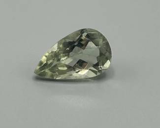 7 Carat Prasiolite Light Green Quartz; Pear Faceted Shape