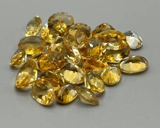 26.50 Carat Citrine; Oval & Round Faceted Cut - Various Size & Color Assorted Lot of Loose Stones