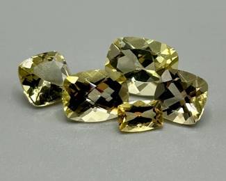 7.53 Carat Lemon Yellow Quartz; Mixed Cut - Various Size & Shape Lot of 5 Loose Stones