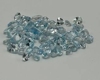 23.60 Carat Blue Topaz; Mixed Cut - Assorted Lot of Loose Stones