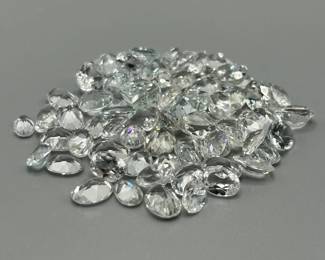 74.70 Carat Colorless Rock Crystal Quartz; Oval Faceted Cut - Assorted Size Lot of Loose Stones