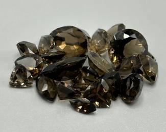 31 Carat Smoky Quartz; Mixed Cut - Various Size & Shape Assorted Lot of Loose Stones