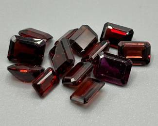 17.90 Carat Garnet; Mixed Cut - Various Color, Size & Shape Assorted Lot of Loose Stones