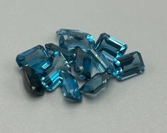 8.44 Carat Blue Topaz; Mixed Cut - Various Size, Color & Shape Assorted Lot of Loose Stones
