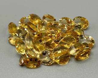 27.60 Carat Citrine; Round Faceted Cut - Various Size, Shape & Color Assorted Lot of Loose Stones