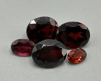 11.60 Carat Garnet; Oval Faceted Cut - Various Size & Color Set of 5 Loose Stones