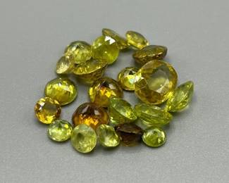 15.80 Carat Semi-Precious Yellow Gemstones; Mixed Cut - Various Species, Color, Size & Shape Assorted Lot of Loose Stones