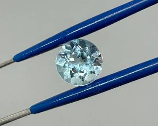 3.67 Carat Blue Topaz; Round Faceted Cut