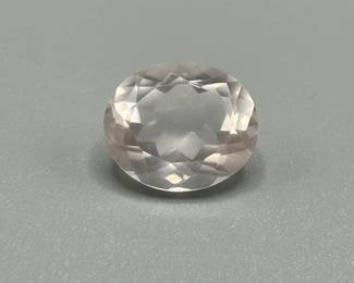 7.33 Carat Rose Quartz; Oval Faceted Cut