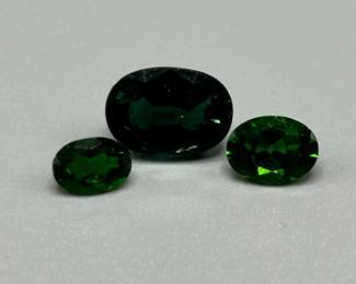 5.80 Carat Green Tourmaline; Oval Faceted Cut - Various Size Set of 3 Loose Stones