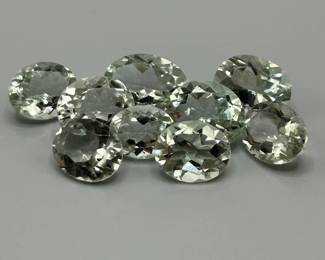 33.80 Carat Prasiolite Light Green Quartz; Oval Faceted Cut - Lot of Loose Stones