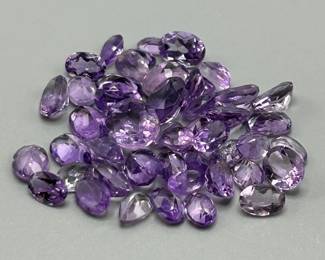 25.60 Carat Amethyst; Mixed Cut - Various Size, Color & Shape Assorted Lot of Loose Stones