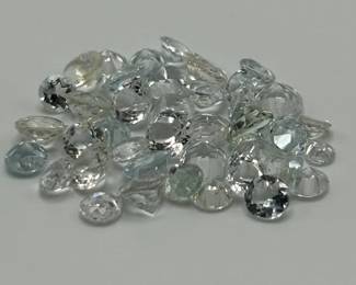 15.42 Carat Light Blue & Colorless Topaz; Round Faceted Cut - Assorted Lot of Loose Stones