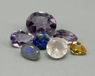 8 Carat Semi-Precious Gemstones; Mixed Cut - Various Species, Color, Size & Shape Assorted Lot of Loose Stones
