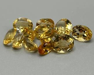 12.58 Carat Citrine; Oval Faceted Cut - Assorted Lot of Loose Stones