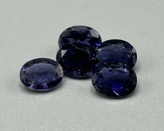 7.30 Carat Iolite; Oval Faceted Cut - Various Size & Color Set of 5 Loose Stones