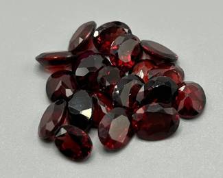 40 Carat Garnet; Oval Faceted Cut - Various Color & Size Assorted Lot of Loose Stones