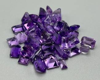 22 Carat Amethyst; Mixed Cut - Various Size, Color & Shape Assorted Lot of Loose Stones