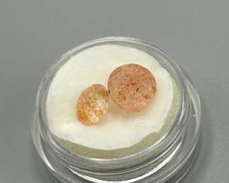 3.90 Carat Sunstone; Oval Faceted Cut - Various Size Set of 2 Loose Stones