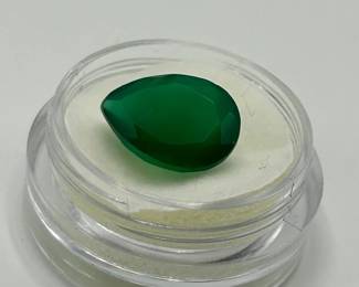 4.66 Carat Emerald; Pear Faceted Shape