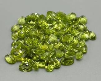 37 Carat Peridot; Oval Faceted Cut - Assorted Lot of Loose Stones