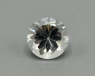 5.60 Carat Colorless Rock Crystal Quartz; Round Faceted Cut