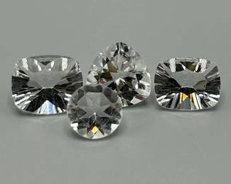 12.86 Carat Colorless Rock Crystal Quartz; Mixed Cut - Set of 4 Loose Stones