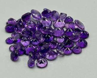23 Carat Amethyst; Round Faceted Cut - Assorted Lot of Loose Stones