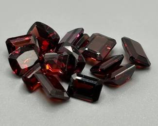 20.50 Carat Garnet; Rectangular Emerald Cut - Various Color & Shape Assorted Lot of Loose Stones