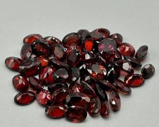 53 Carat Garnet; Oval Faceted Cut - Various Color & Size Assorted Lot of Loose Stones