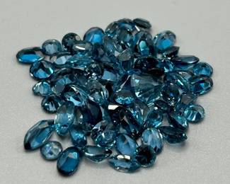 31.80 Carat London Blue Topaz; Mixed Cut - Various Size, Color & Shape Assorted Lot of Loose Stones