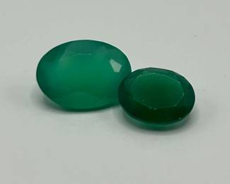 8.16 Carat Emerald; Oval Faceted Cut - Set of 2 Loose Stones