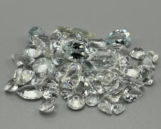 43.80 Carat Rock Crystal Quartz; Mixed Cut - Various Size & Shape Assorted Lot of Loose Stones