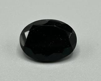 15.26 Carat Black Onyx; Oval Faceted Cut