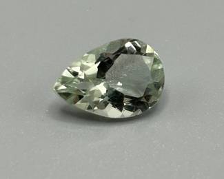 4.60 Carat Prasiolite Light Green Quartz; Pear Faceted Shape