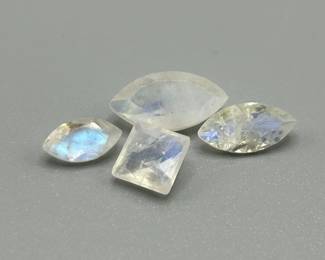 4.87 Carat Moonstone; Mixed Faceted Cut - Assorted Set of 4 Loose Stones