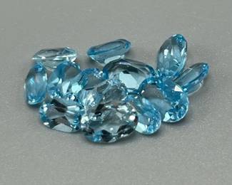 7.90 Carat Blue Topaz; Oval Cut - Various Size Lot of Loose Stones