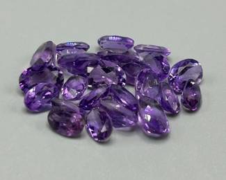 12.50 Carat Amethyst; Oval Faceted Cut - Assorted Lot of Loose Stones