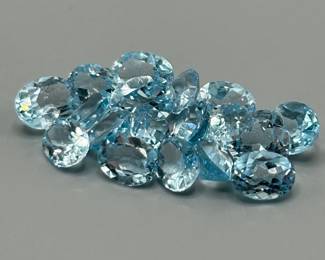 30 Carat Blue Topaz; Oval Faceted Cut - Assorted Lot of Loose Stones